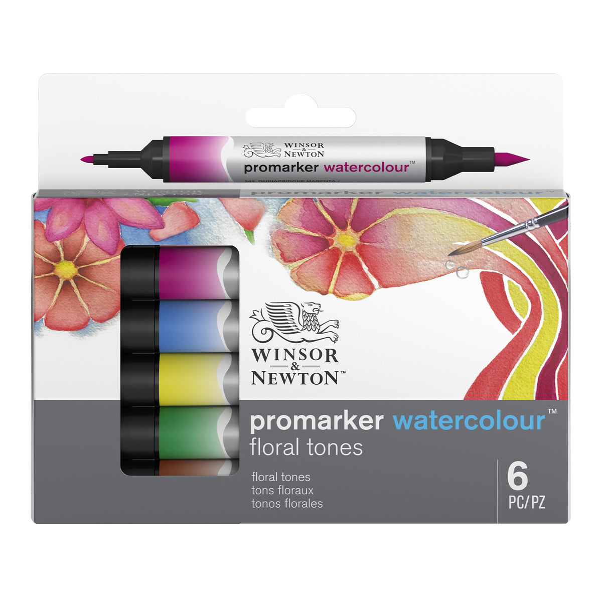 Winsor &amp; Newton Promarker Watercolour Set of 6 - Floral Tones