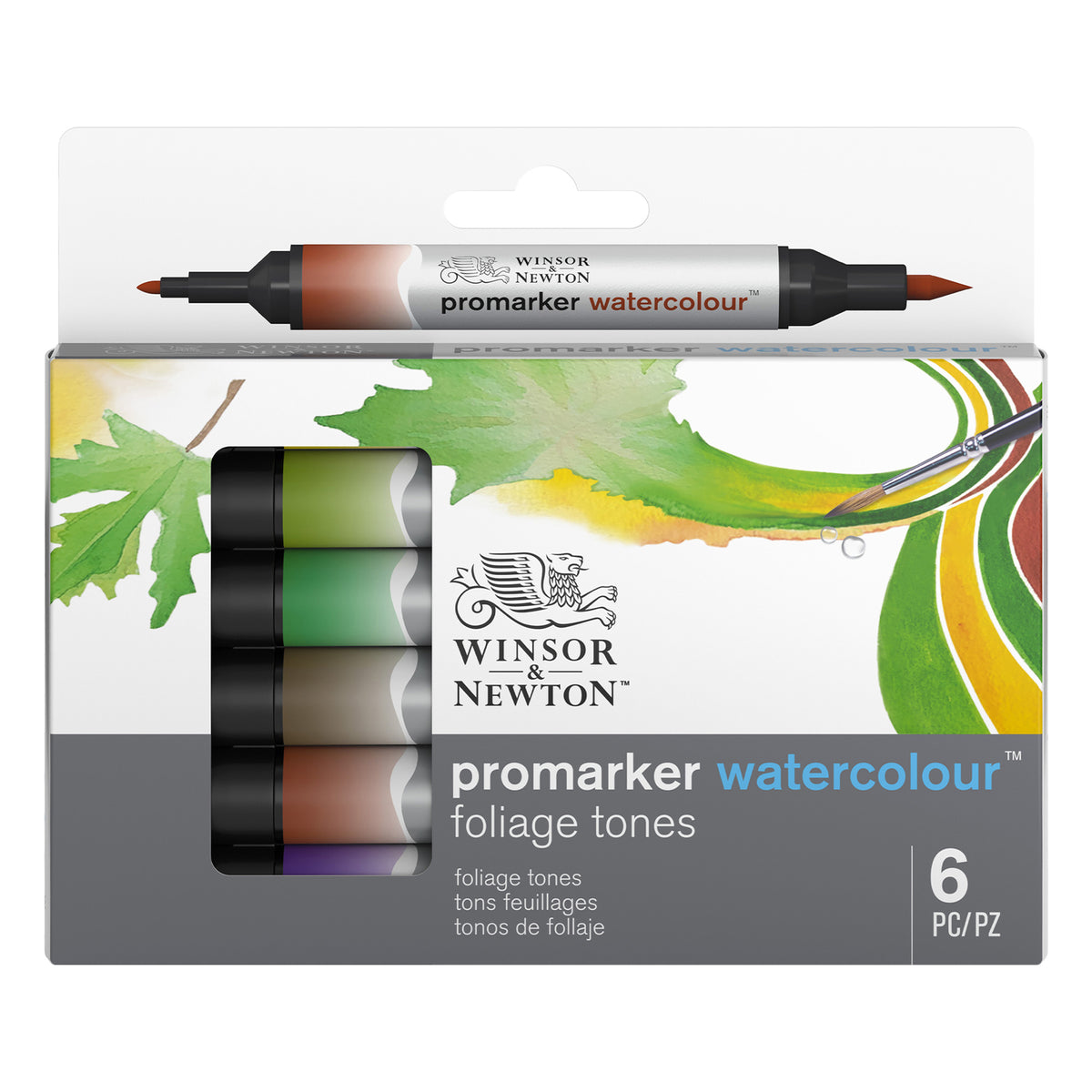 Winsor &amp; Newton Promarker Watercolour Set of 6 - Foliage Tones