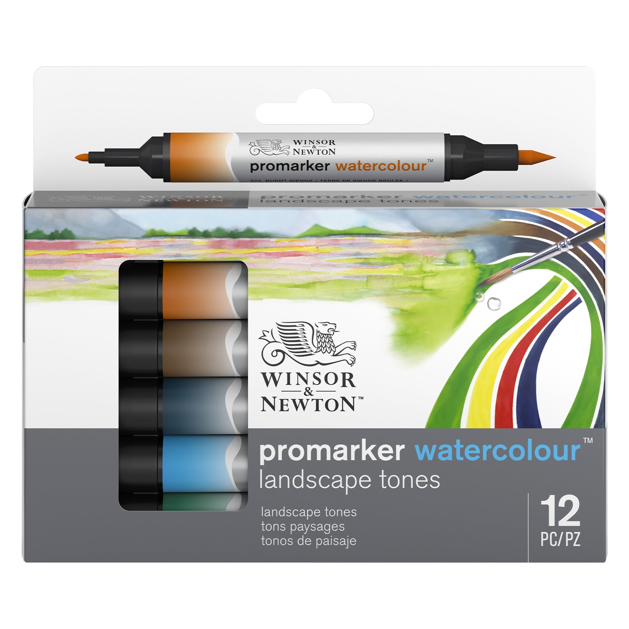 Winsor & Newton Promarker Watercolour - Set of 12 - Landscape Tones
