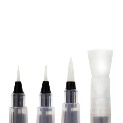 Derwent Push Button Waterbrush Assorted Set of 4 Closeup