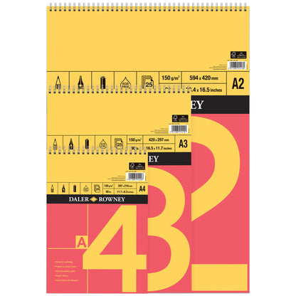 Daler-Rowney Red & Yellow Spiral Bound Pad
