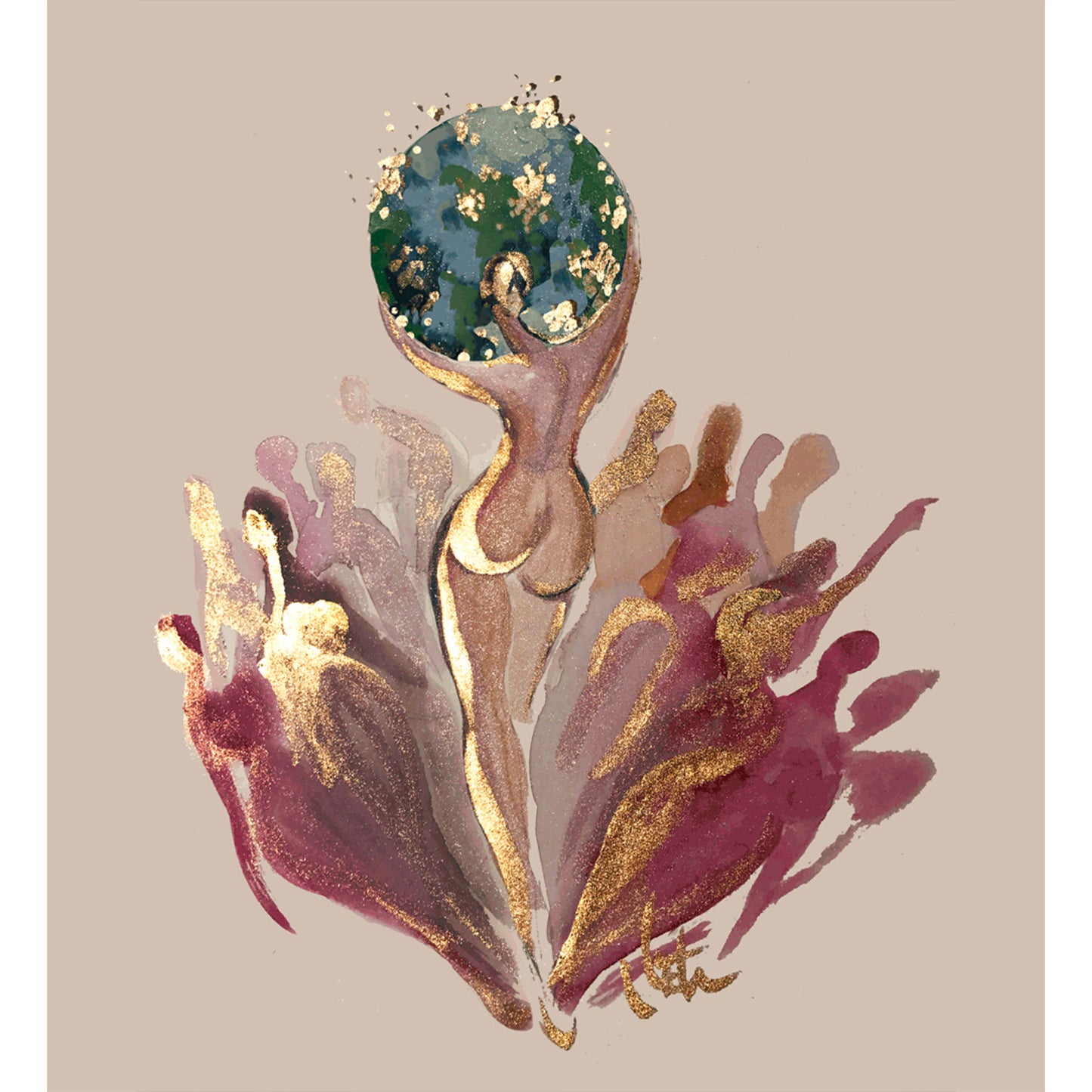 Roberson Liquid Metal Acrylic Paints - Sample Painting