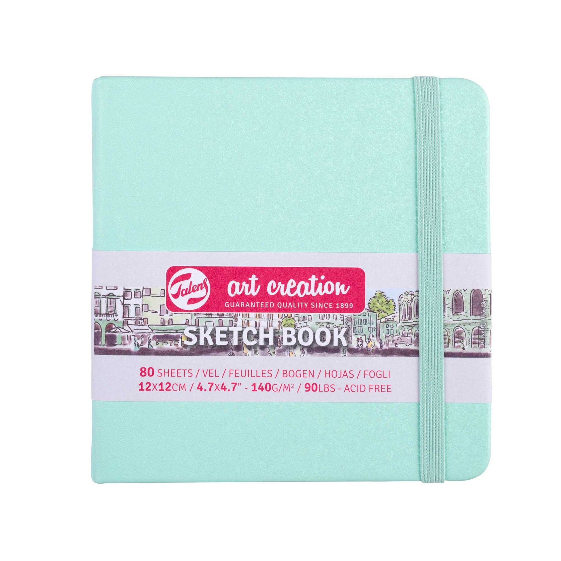 Royal Talens Art Creation Paper Hardback Sketchbook - Fresh Mint, 12 x 12cm
