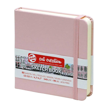 Royal Talens Art Creation Paper Hardback Sketchbook - Pastel Pink, 12 x 12cm