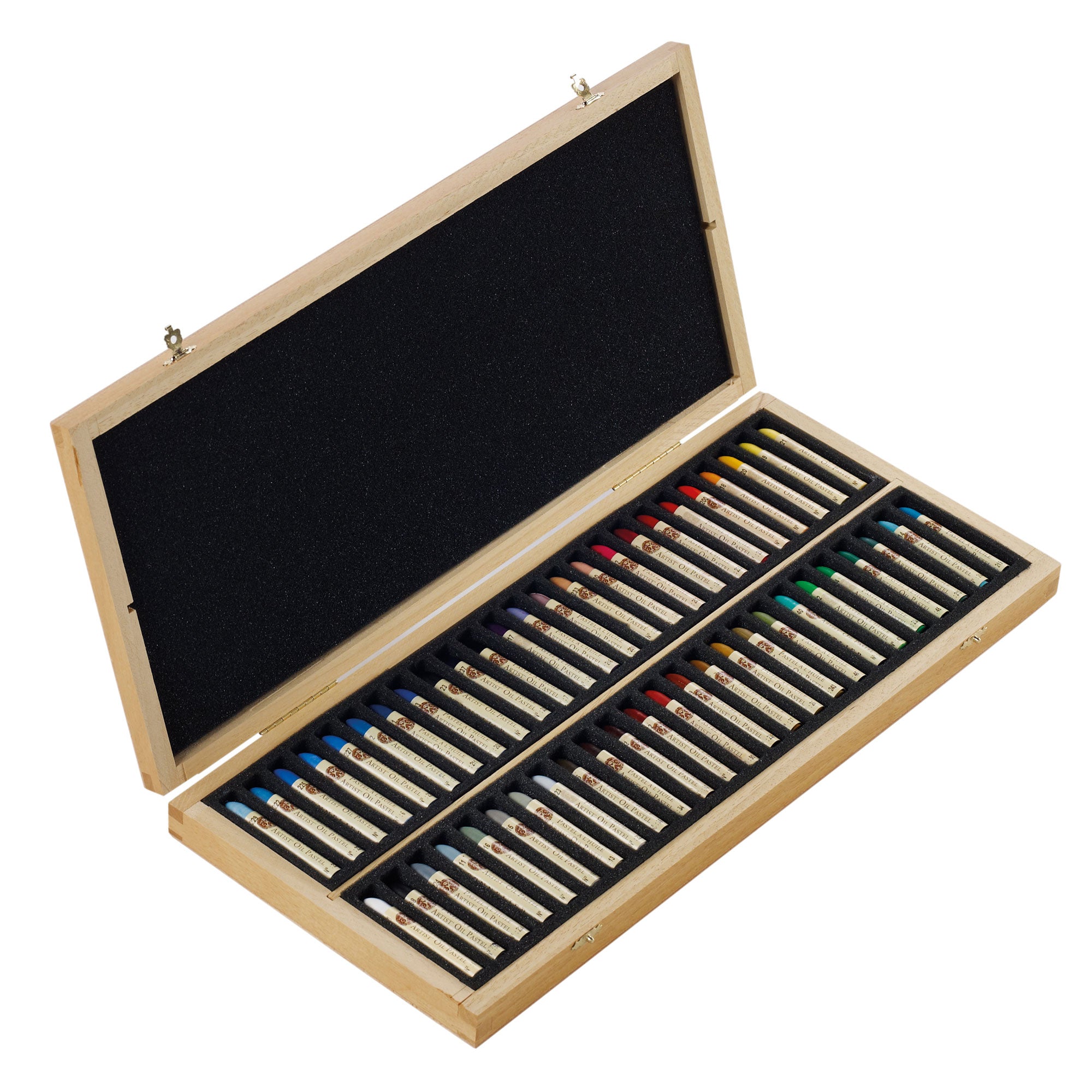 Sennelier Oil Pastel Wooden Box Set of 50 - FREE Isomars A1 Art Storage Bag
