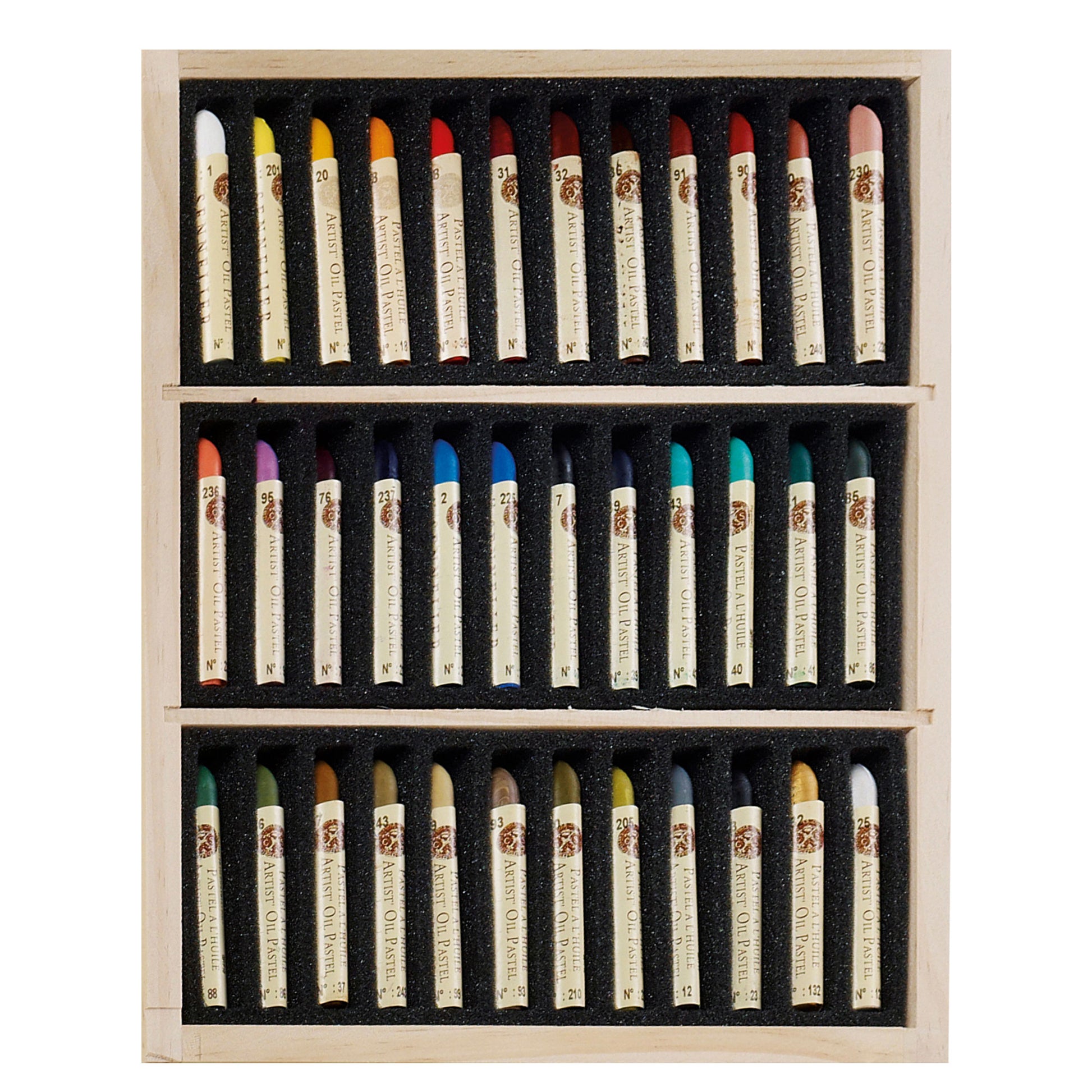 Sennelier Oil Pastels Wooden Box - Set of 36 Standard Size Sticks - Colours Selection