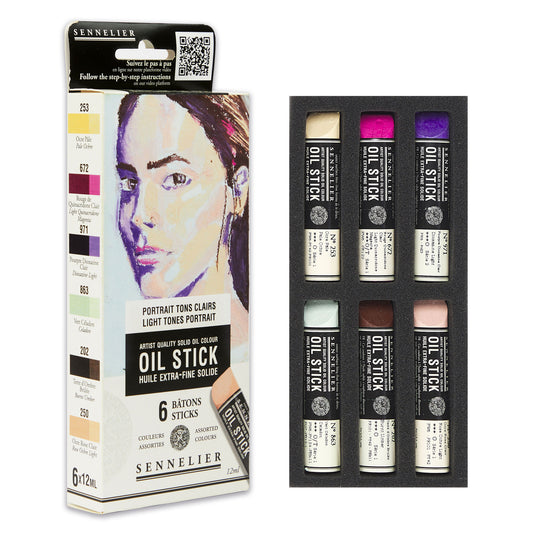 Sennelier Extra Fine Oil Stick 12ml Set of 6 - Light Tones Portrait