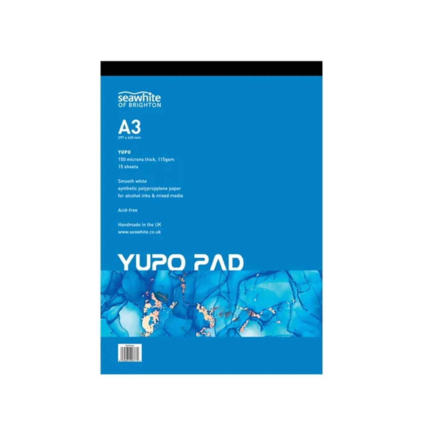 Durable Seawhite Yupo Pad 15 sheets, 115gsm, perfect for watercolour, alcohol ink, and mixed media techniques