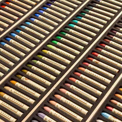 Sennelier 120 Oil Pastel Wooden Box Set - Pastels Closeup