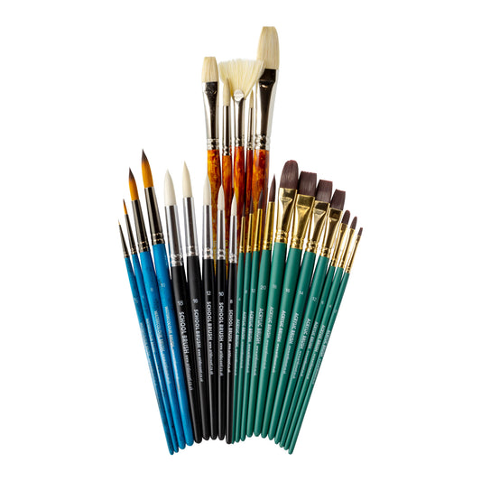 ARTdiscount Set of 25 Professional Assorted Artists' Brushes