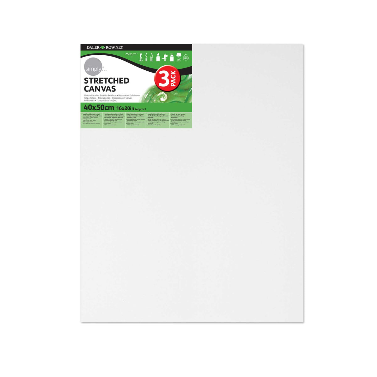 Daler-Rowney Simply Canvas - PACK OF 3