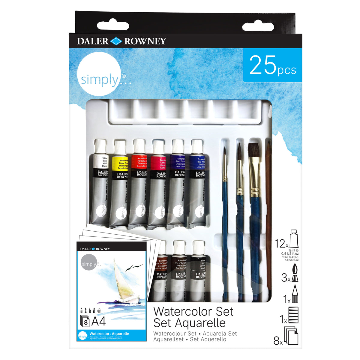 Daler-Rowney Simply Watercolour Set - 25 Pieces