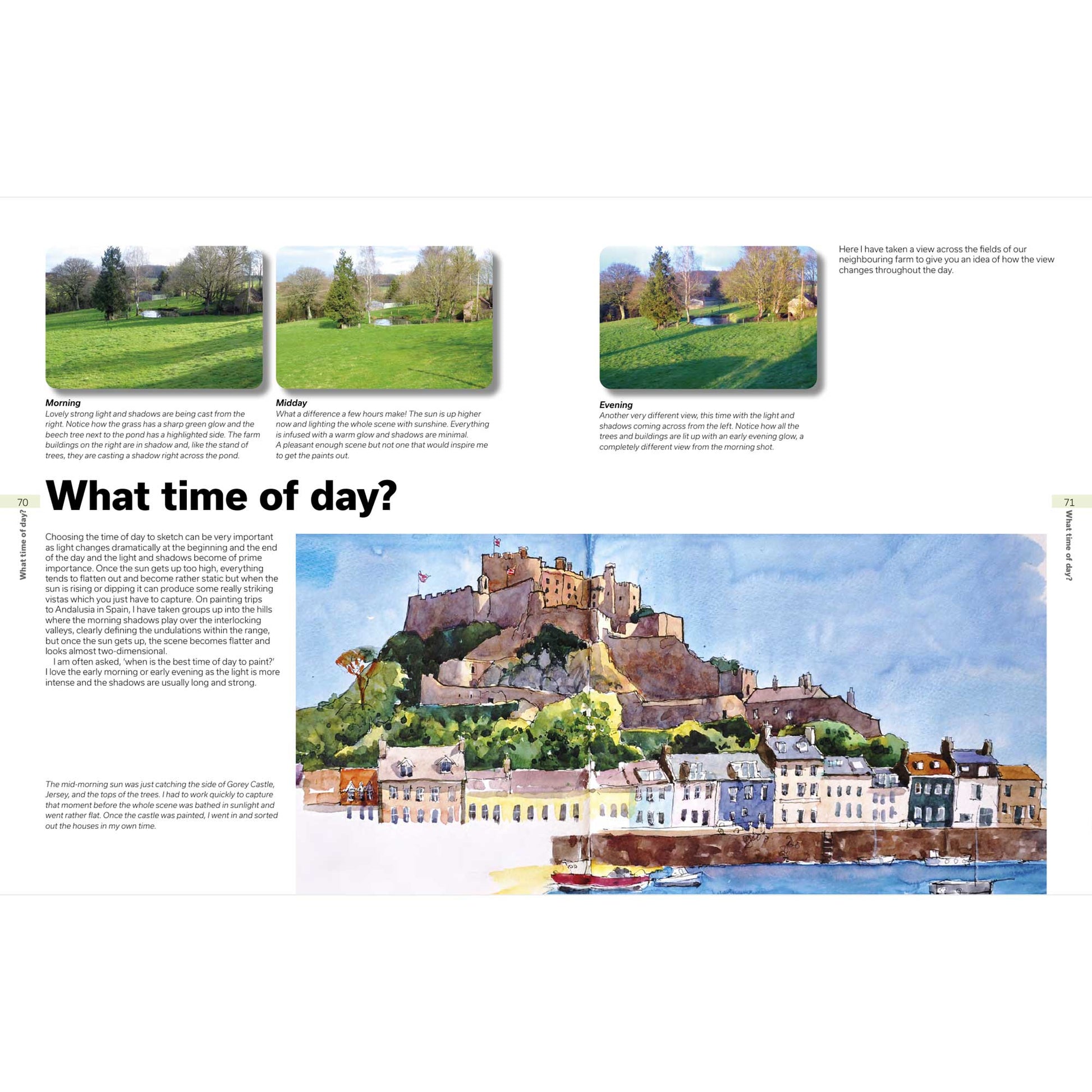 Sample Page 2 - An examination of how the time of day you choose to depict will affect the atmosphere of the artwork you produce.