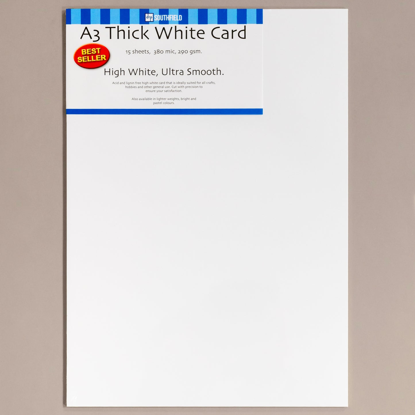 Southfield Thick White Card - 290gsm/380micron - Pack of 15 Sheets