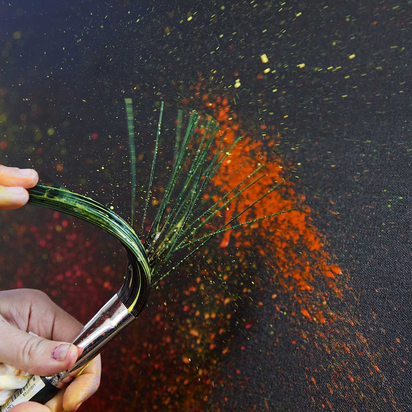 Liquitex Splatter Brushes in use mood shot