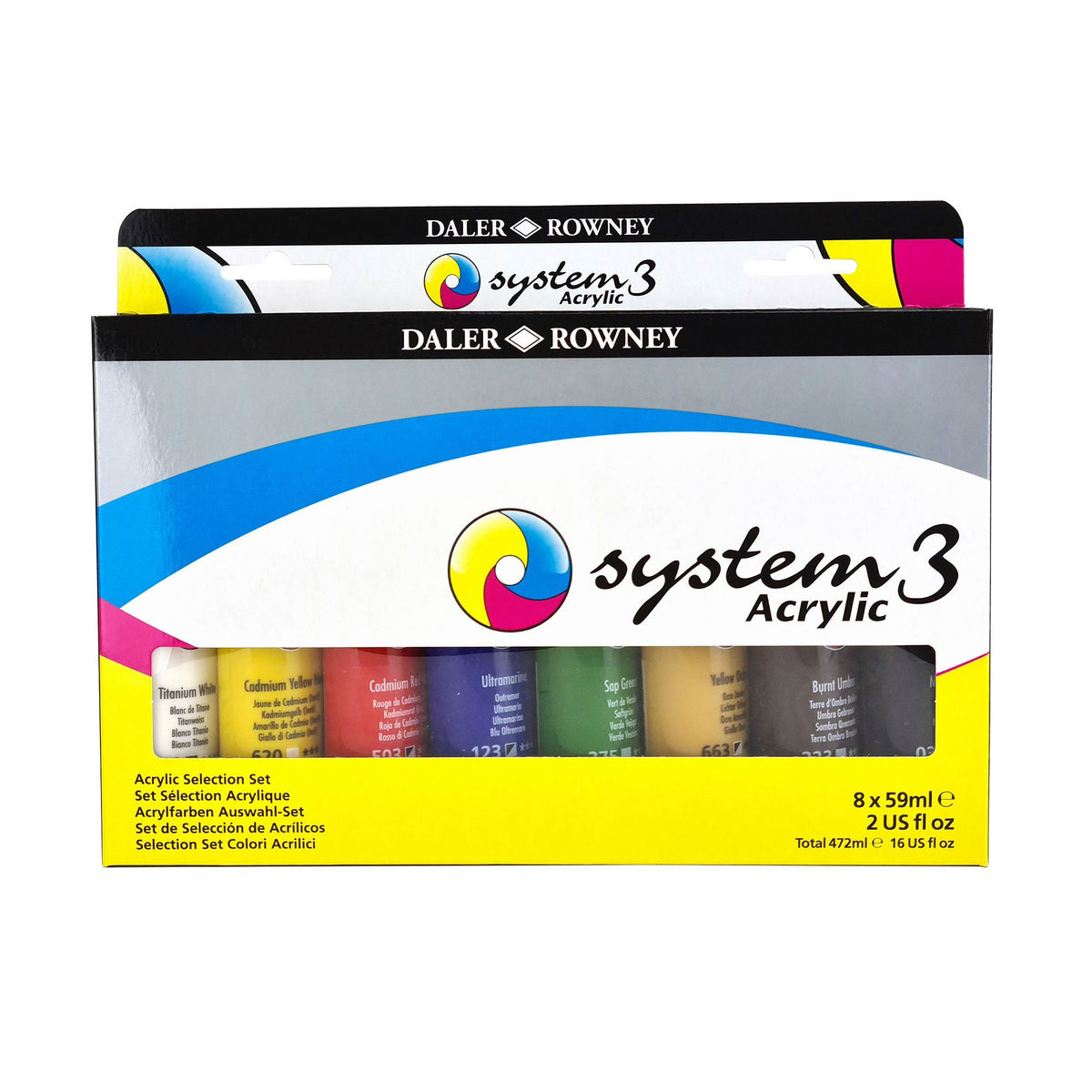 Daler-Rowney System3 Selection Acrylic Paint Set - 8 x 59ml