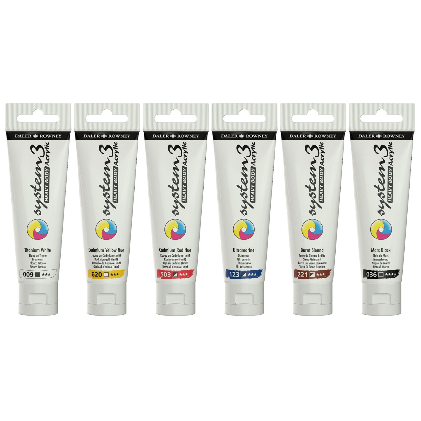Daler-Rowney System3 HEAVY BODY Acrylic Process Set Colours