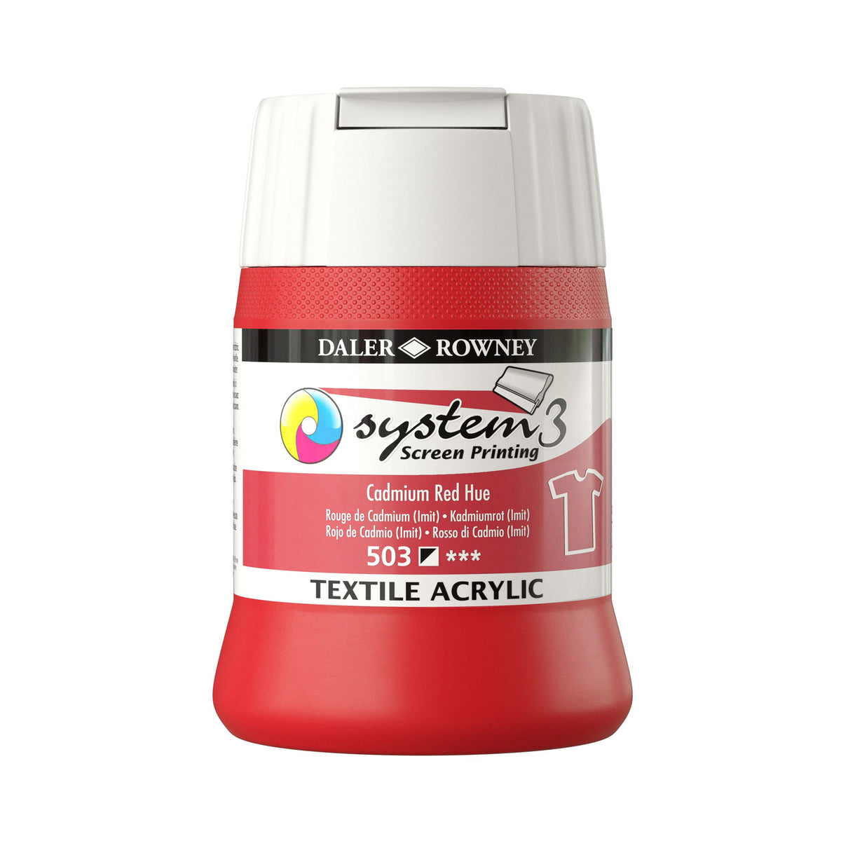 Daler-Rowney System3 Textile Screen Printing Acrylic Colour - 250ml - (White Cap)