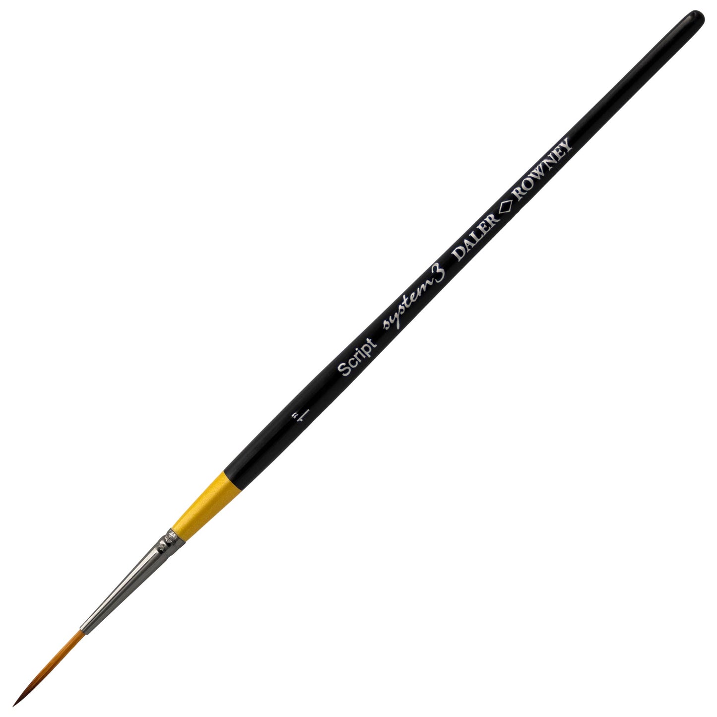 Daler-Rowney System3 - Short Handled Script - SY50-1 brush with soft synthetic filaments for acrylic painting.