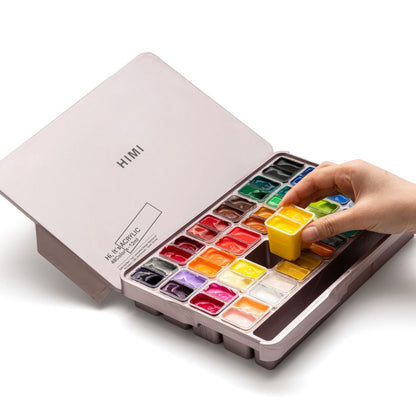 HIMI : Jelly Cup Acrylic : 12ml Twin Cups : Set of 48 Colours : Plastic  Case : Pearl Pink