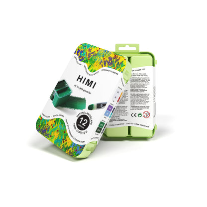 HIMI : Gouache : 12ml Twin Cups : Set of 12 : Nature Landscape : Plastic Case : Apple Green