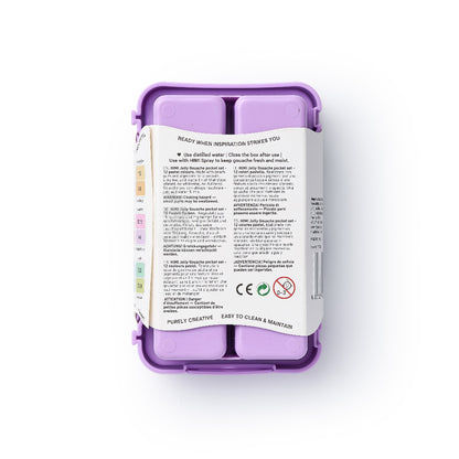 HIMI : Gouache : 12ml Twin Cups : Set of 12 : Soft Pastel : Plastic Case : Purple
