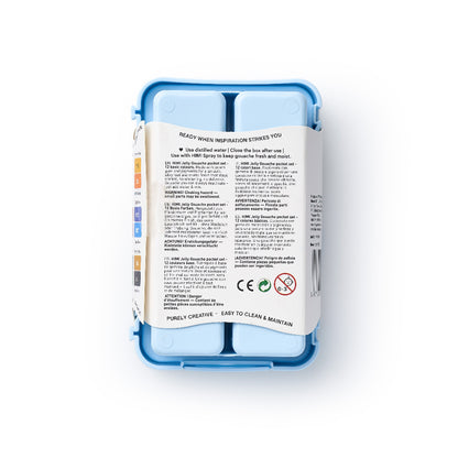 HIMI : Gouache : 12ml Twin Cups : Set of 12 : Basic : Plastic Case : Ice Blue