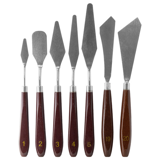 ARTessentials Palette Knives - Wooden Handle - Set of 7