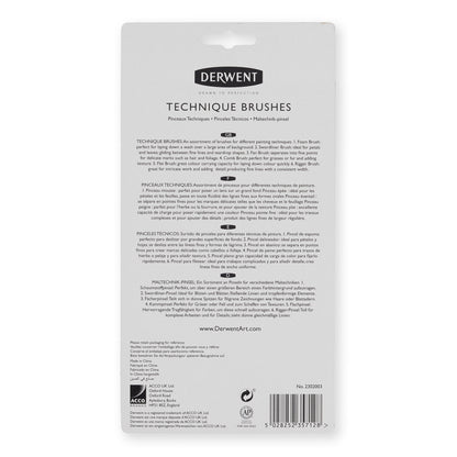 Derwent Techniques Brushes Back of Packaging