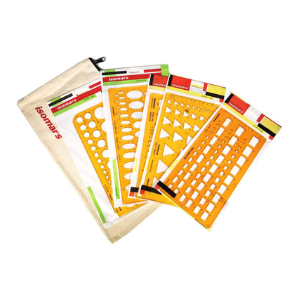 ARTdiscount Template Combo Pack - General Set (No French Curves) with bundled canvas bag