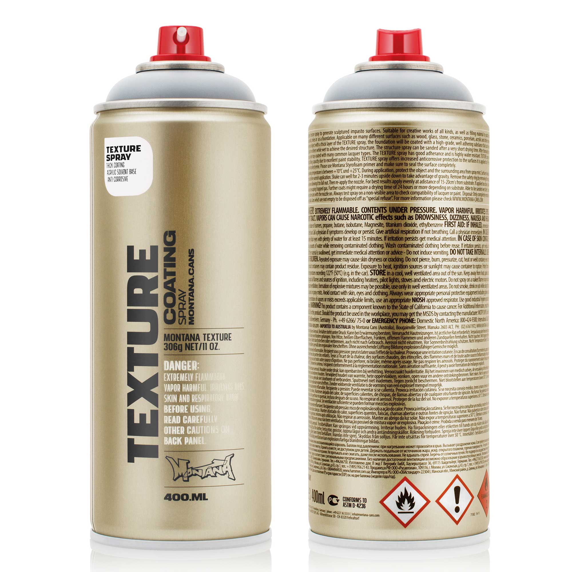 Montana Texture Coating Spray - Grey - 400ml