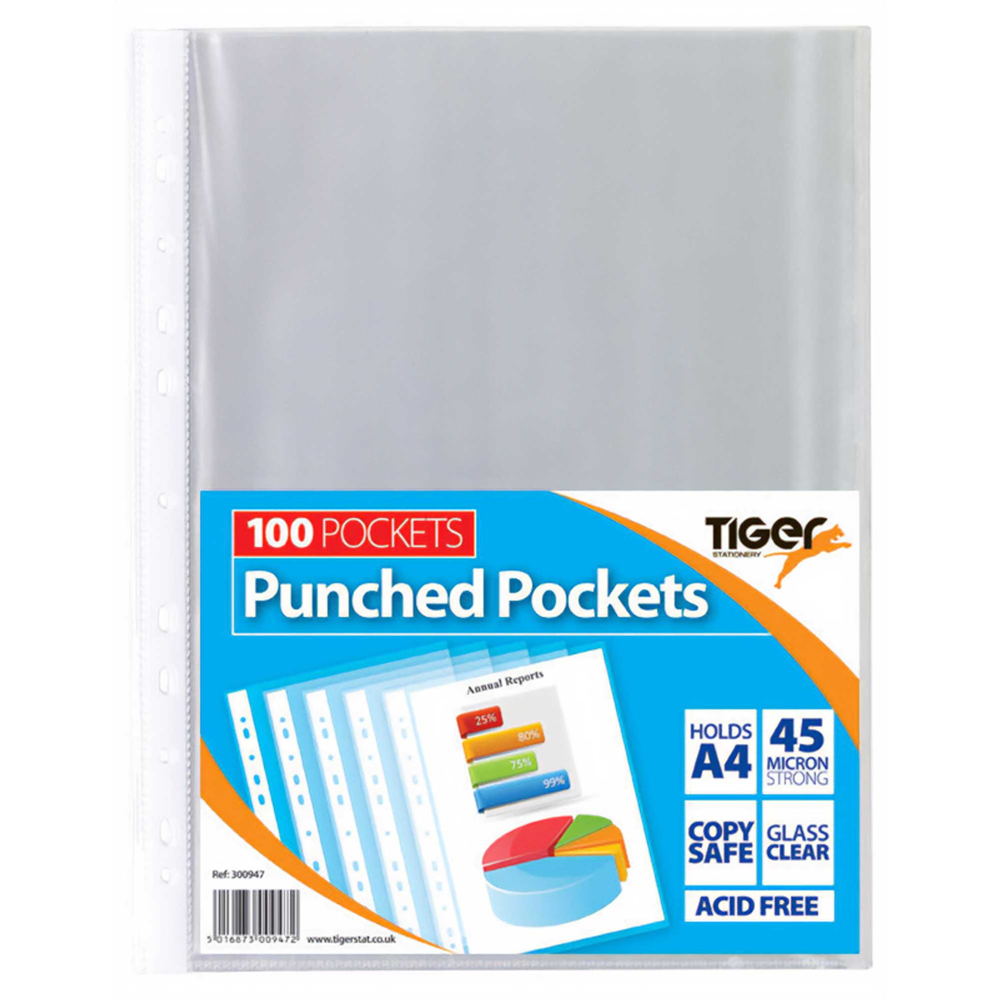 Plastic Transparent Pockets/Sleeves (A4 - Bag of 100 - 45 microns)