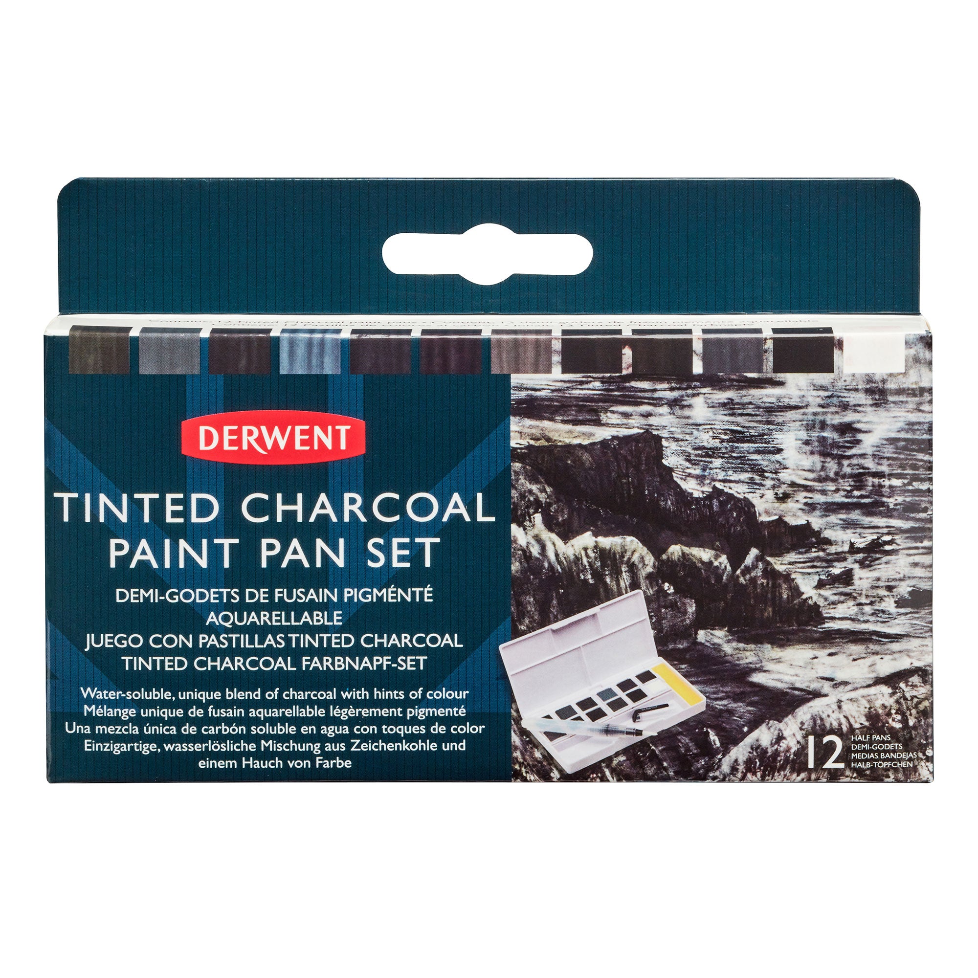 Derwent Tinted Charcoal Paint Pan Set - Box