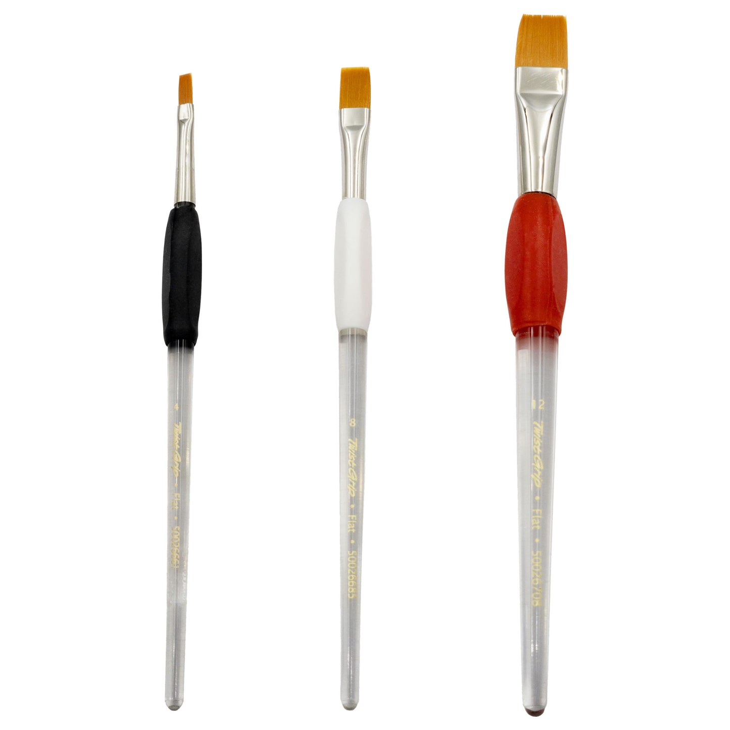 Pro Arte TwistGrip Brushes - Flats - In sizes 4, 8, and 12