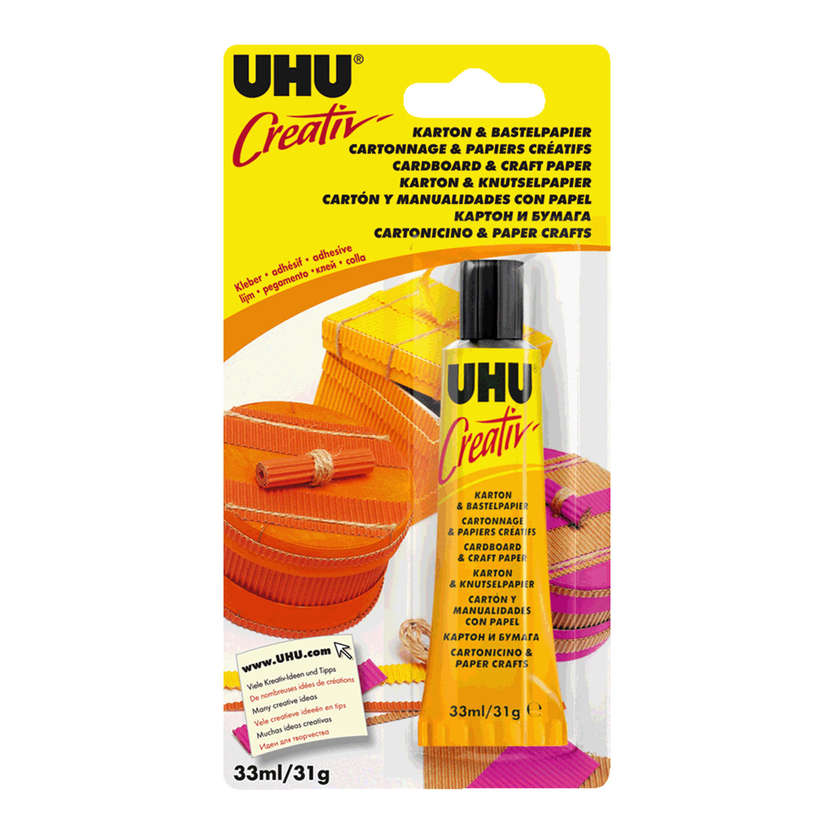 UHU Creativ&#39; Cardboard &amp; Craft Paper Glue/Adhesive - 33ml/31g