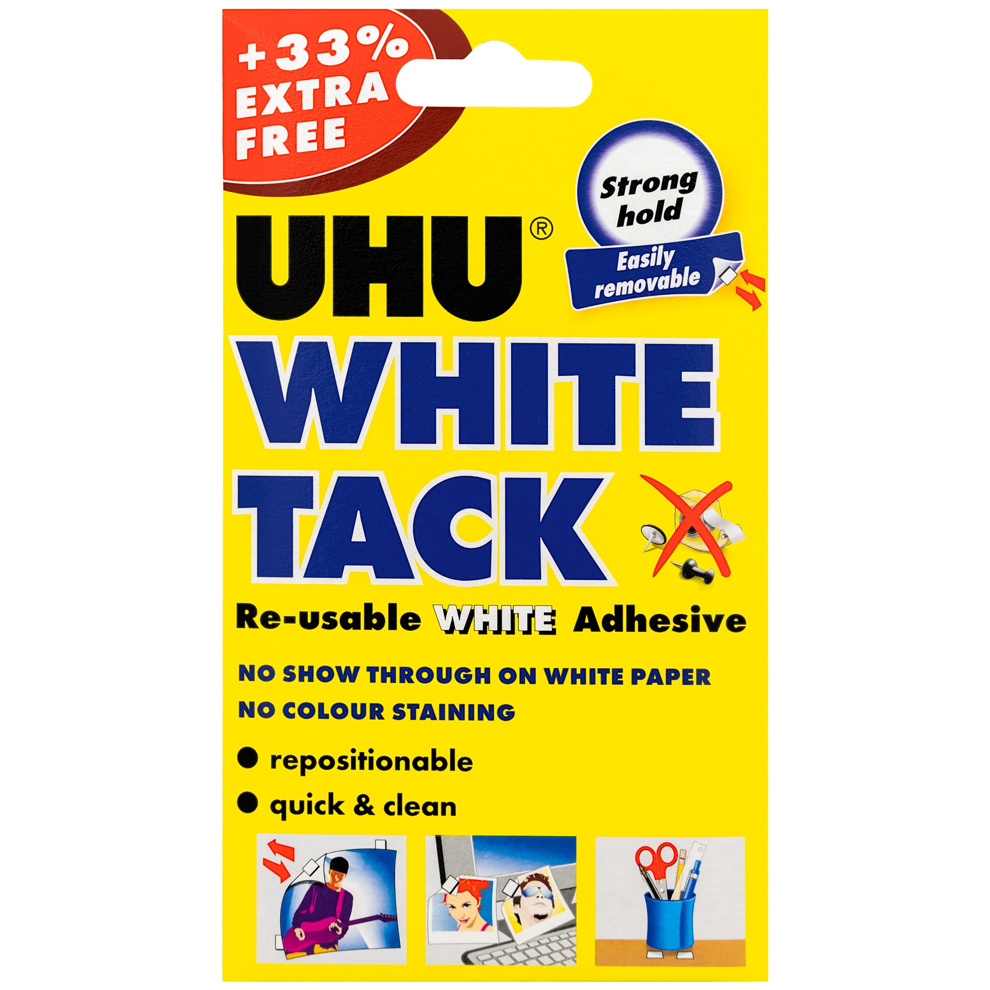 UHU White Tack Handy Pack + Free Extra 33%