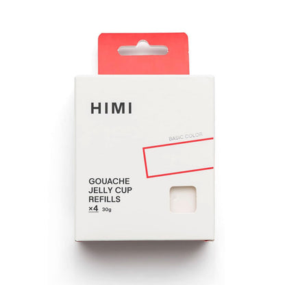 HIMI : Jelly Cup Gouache : Set of 4 Refills : 30ml x4 : Titanium White