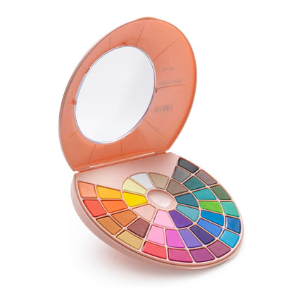 HIMI : Solid Watercolour : Set of 38 Pans : 1 Brush Included : Plastic Round Case : Pink