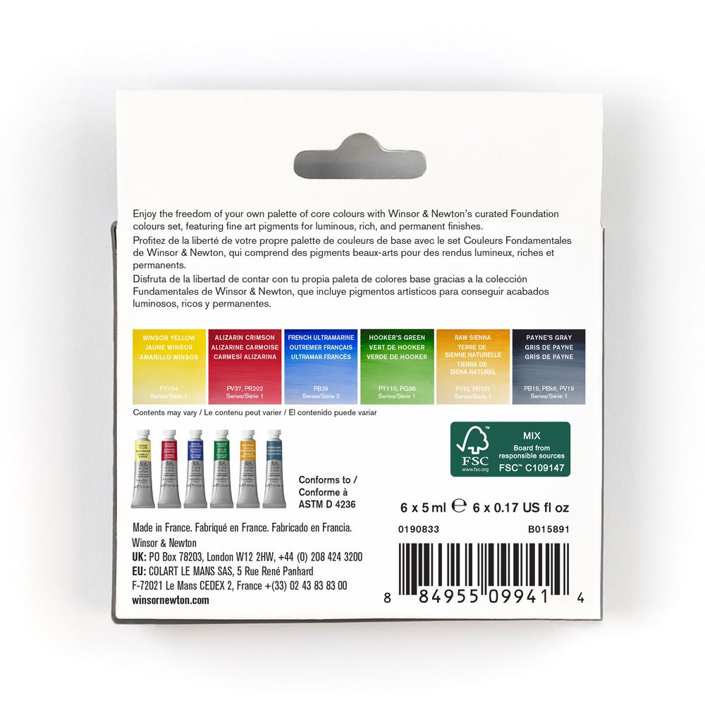Winsor & Newton : Professional Watercolour : 5ml : Foundation : Set of 6