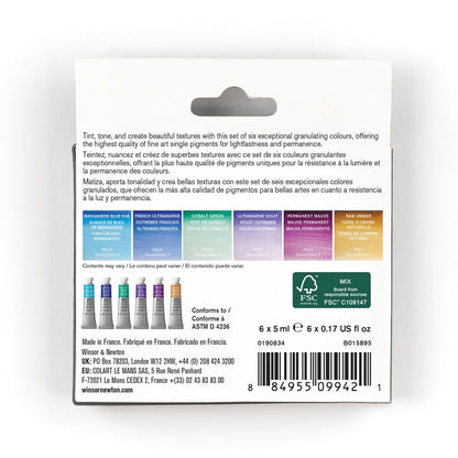 Winsor & Newton : Professional Watercolour : 5ml : Granulating : Set of 6