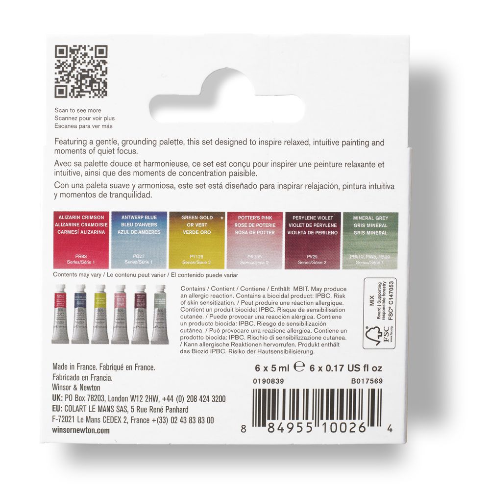 Winsor & Newton : Professional Watercolour : 5ml : Mindful : Set of 6