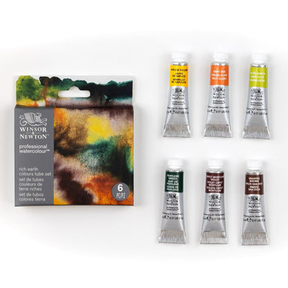 Winsor & Newton : Professional Watercolour : 5ml : Rich Earth : Set of 6