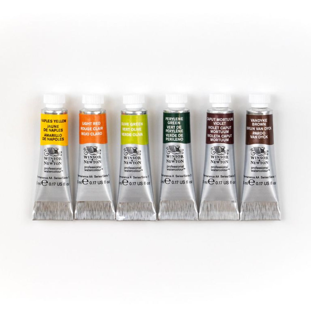 Winsor & Newton : Professional Watercolour : 5ml : Rich Earth : Set of 6