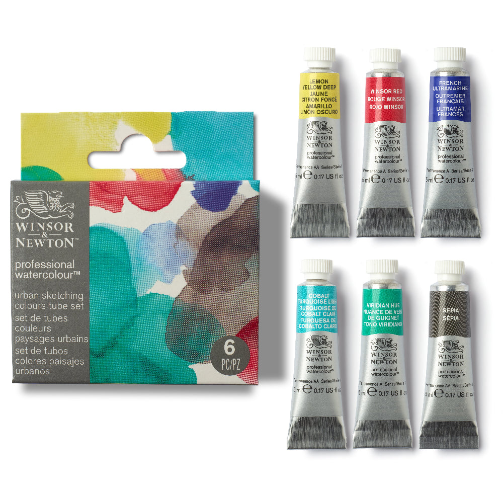 Winsor & Newton : Professional Watercolour : 5ml : Urban Sketching : Set of 6