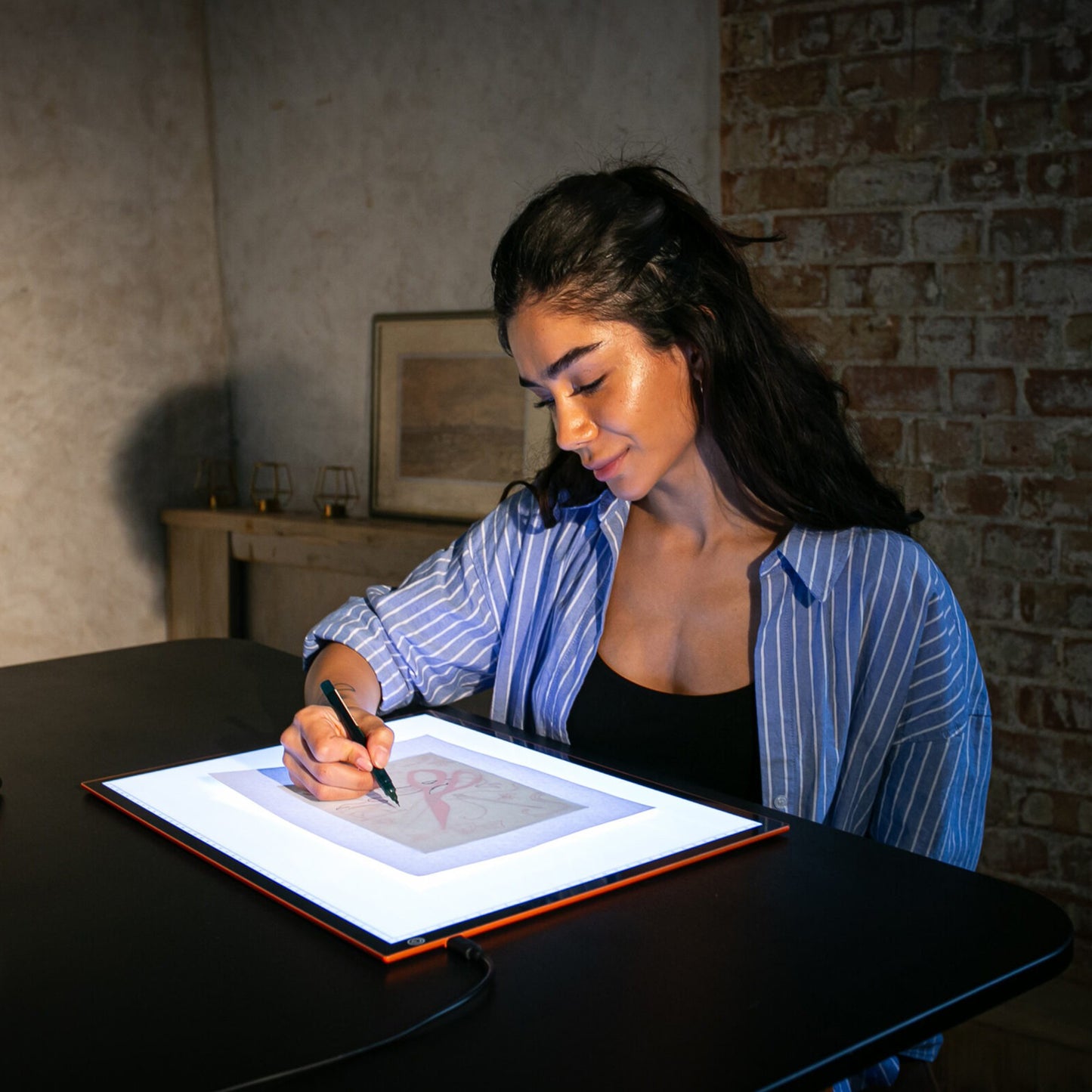 Wafer 2 Lightpad in use for drawing