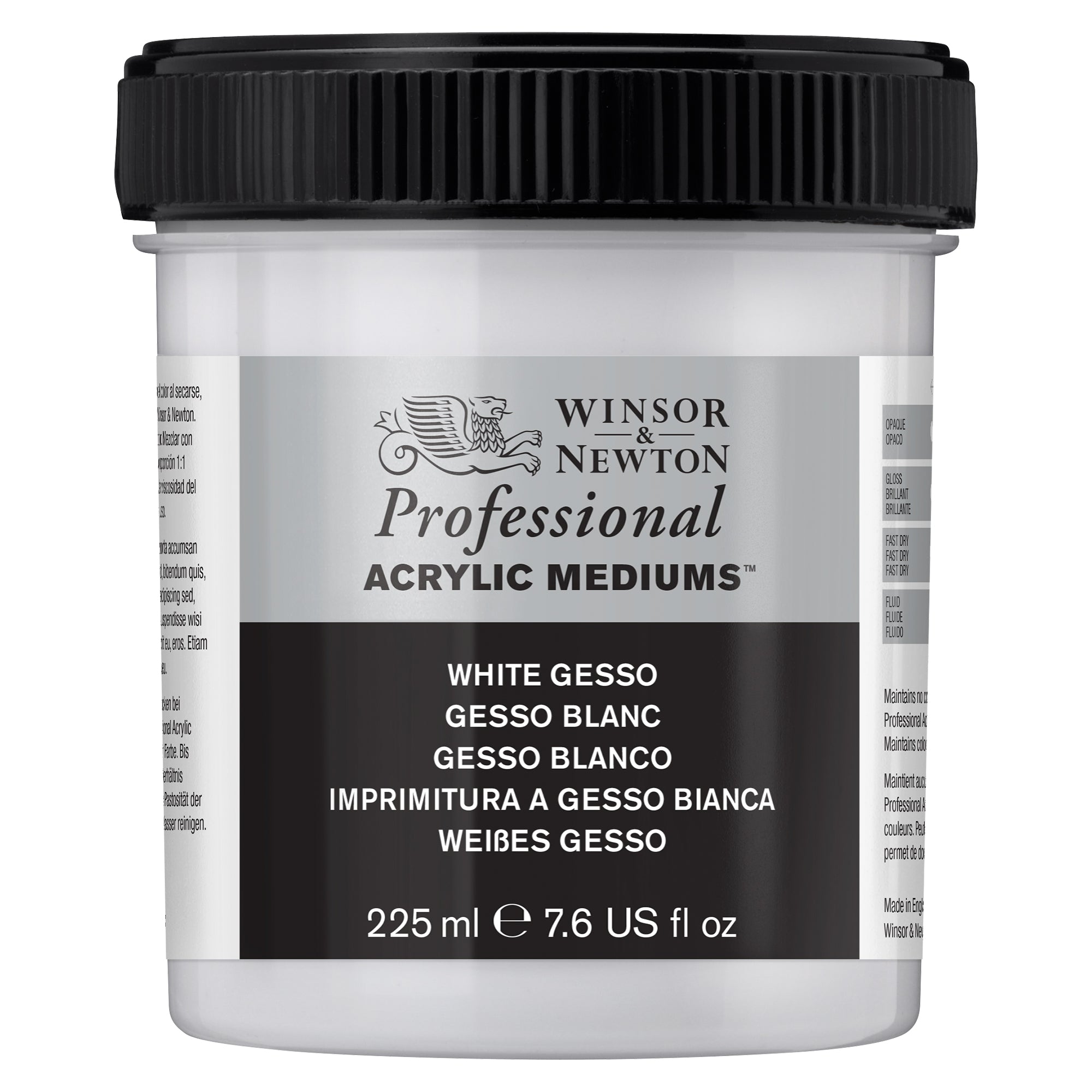 Winsor & Newton Professional Acrylic Gesso - White Gesso - 225ml