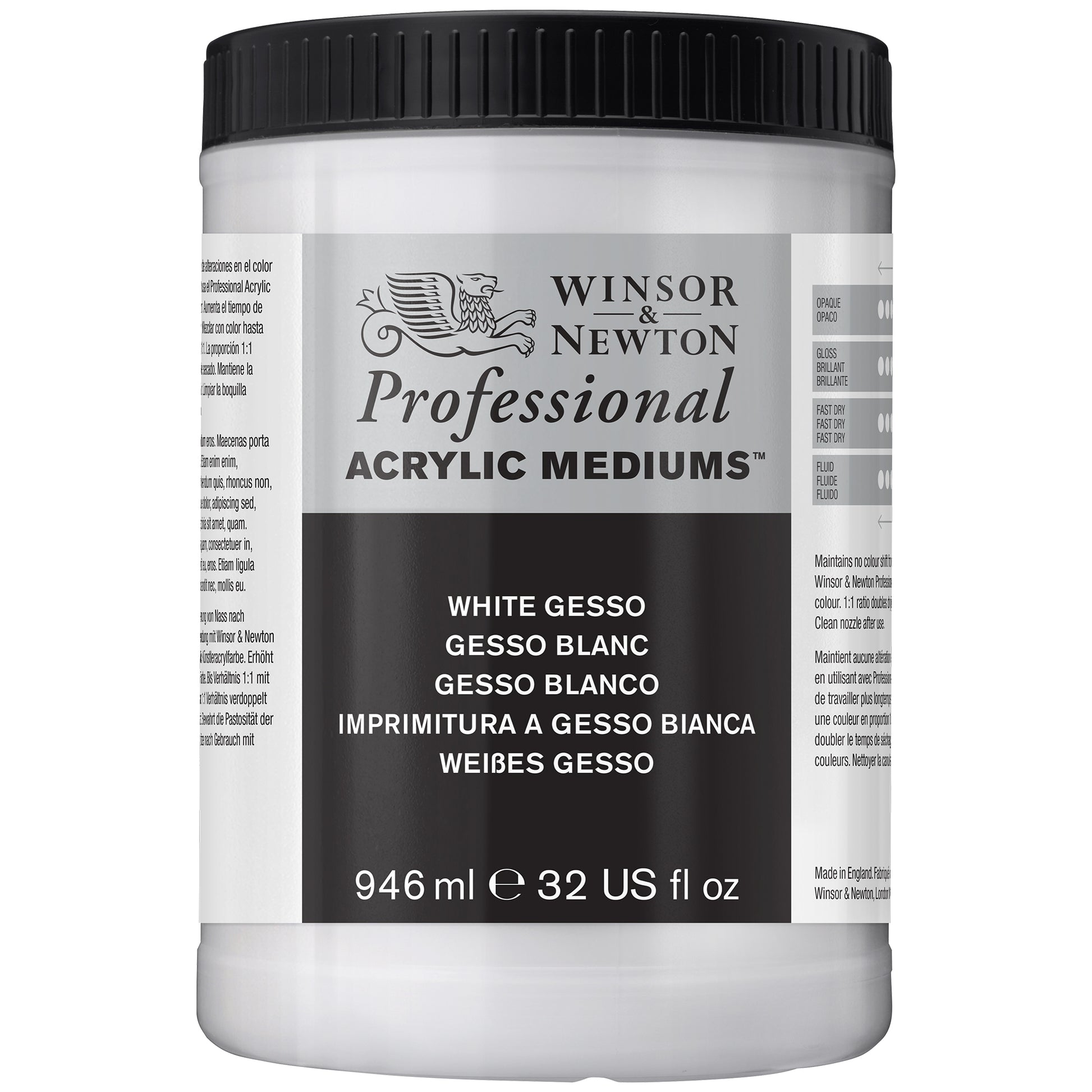Winsor & Newton Professional Acrylic Gesso - White Gesso - 946ml