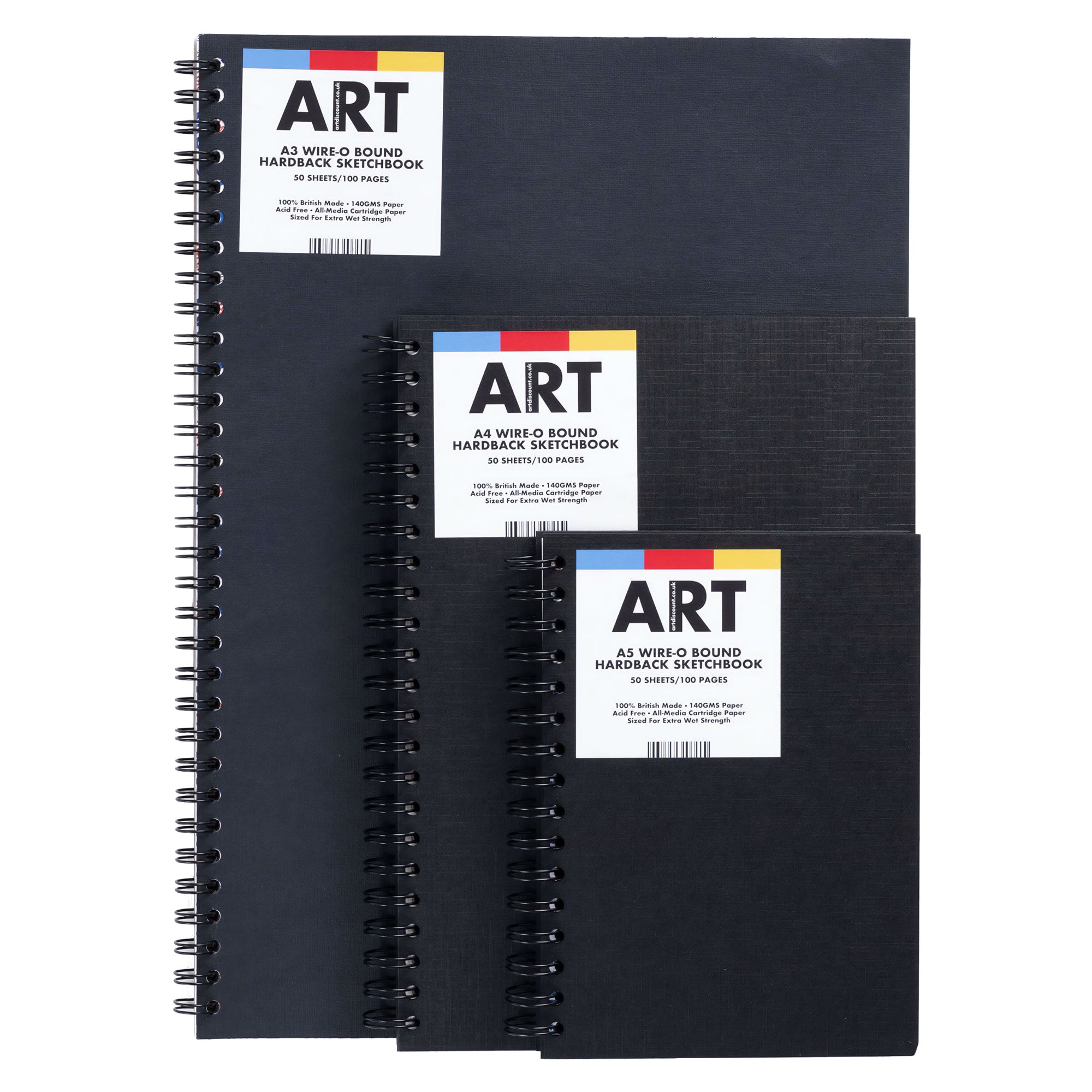 Frisk Hard Back Case Bound Sketch Book - Drawing Pad Sketching Paper - Size  A4