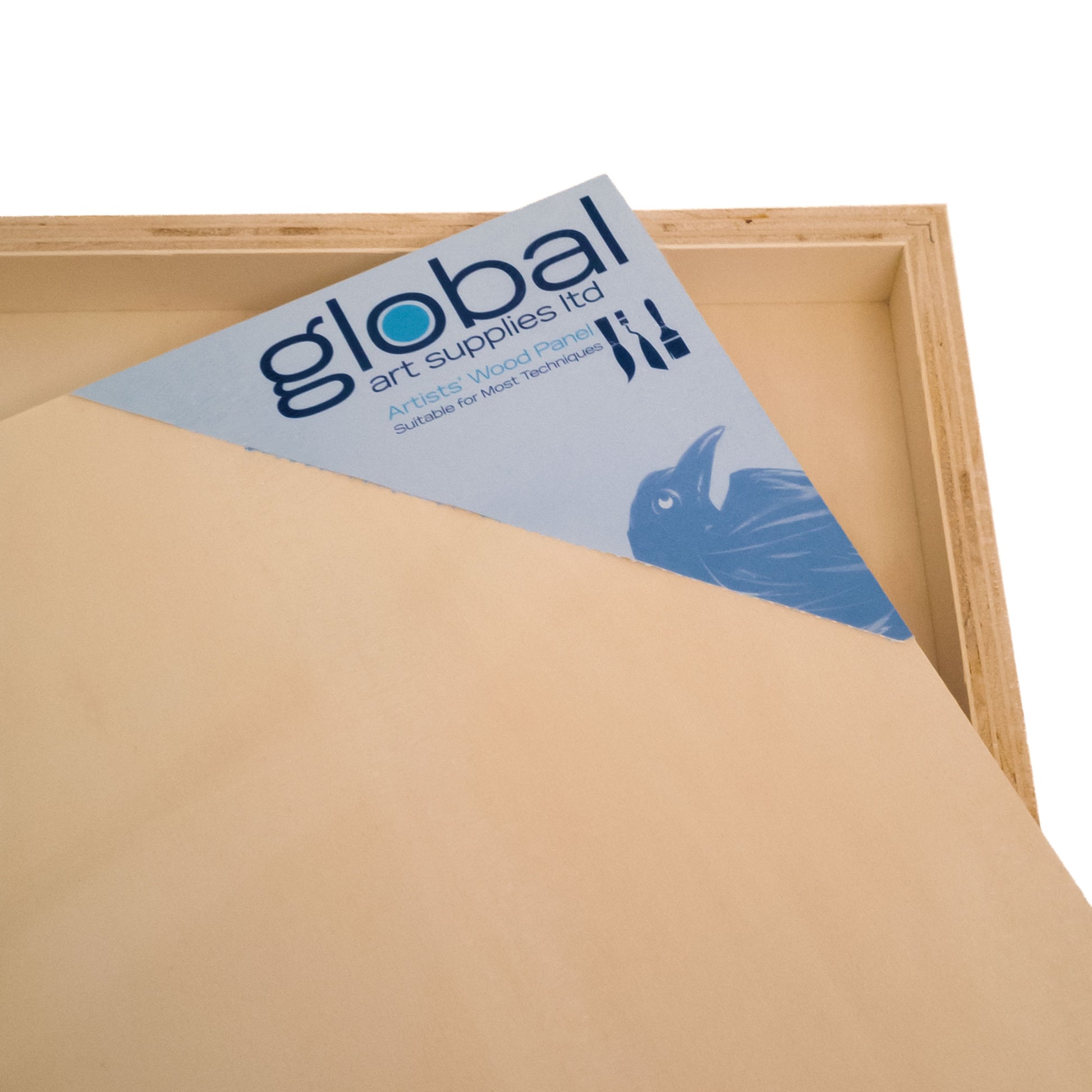 Global Unprimed Artist Wood Painting Panel (Natural Wood) Closeup