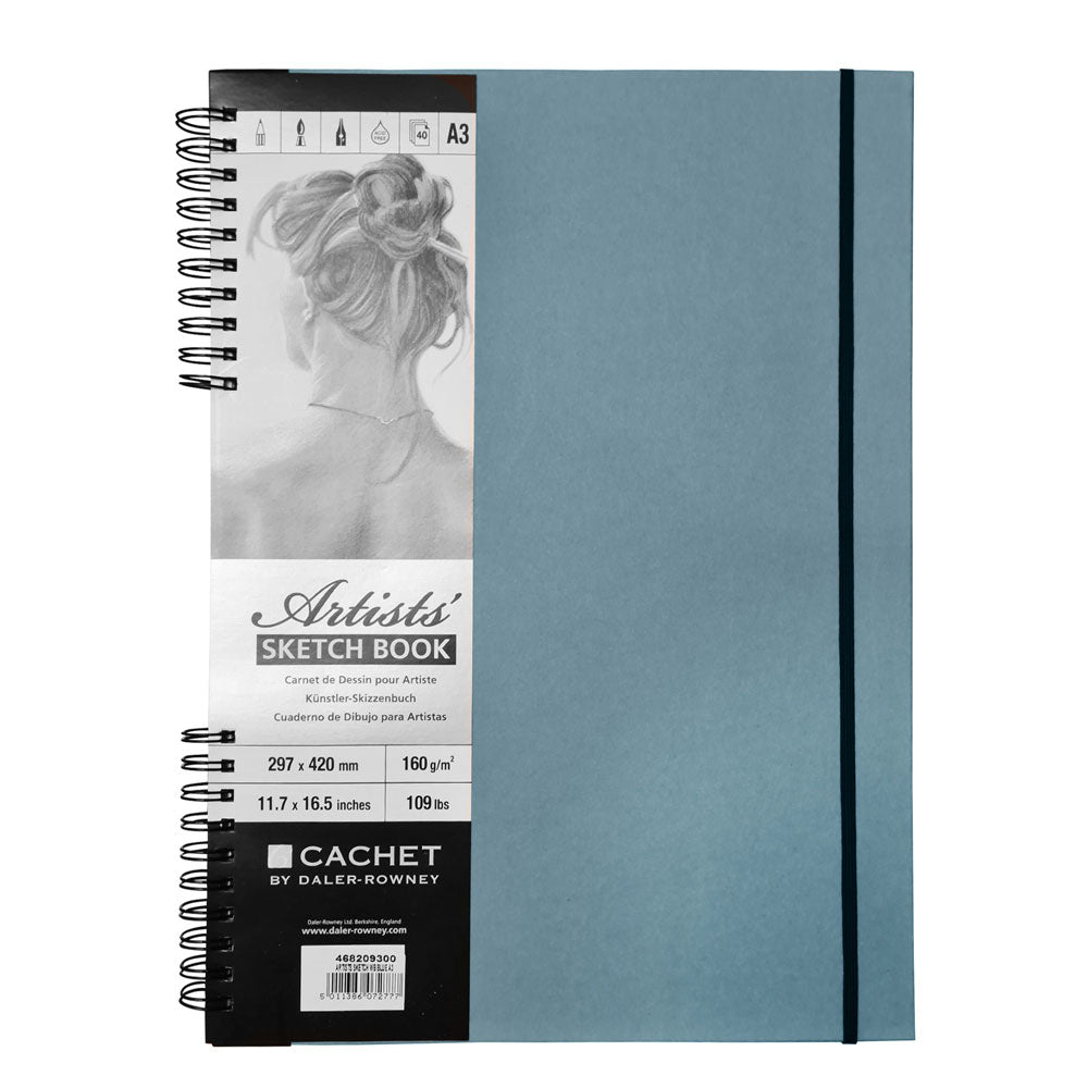 Daler-Rowney : Cachet : Artists Sketchbook : 160gsm : 40 sheets : A3 : Blue
